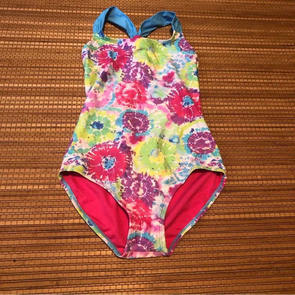 Exhilaration tie dye swim suit size L 10/12